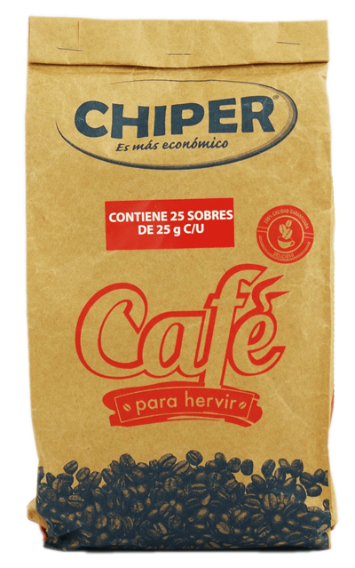 CHIPER CAFÉ EN SOBRE PAQUETE 25U