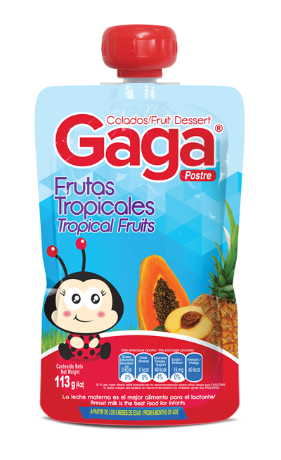 GAGA COMPOTA  FRUTAS TROPICALES DOY PACK 113G